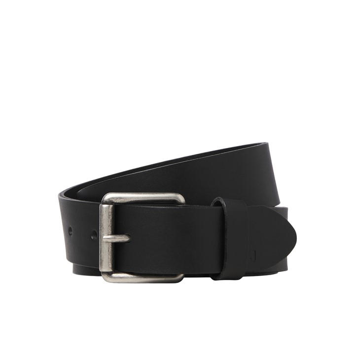 Jack And Jones Men's Black Leather Belt Large