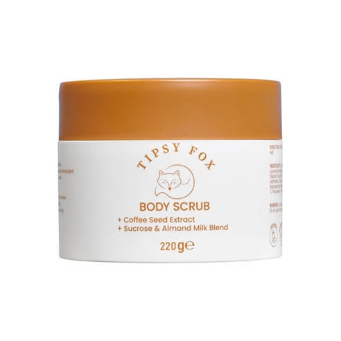 Tipsy Fox - 220g Body Scrub - Coffee Seed Extract Sucrose & Almond Milk Blend