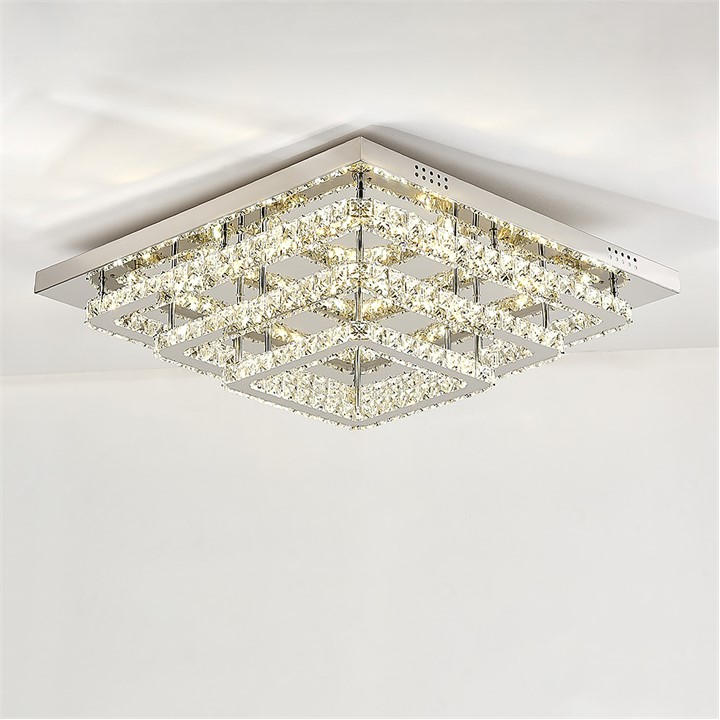Living and Home 3Tier Square Crystal LED Ceiling Light White FRASERS