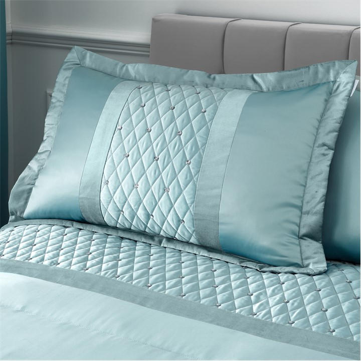 Catherine Lansfield Unisex Blue Sequin Cluster Quilted Pillow Sham Pair Pillowsham