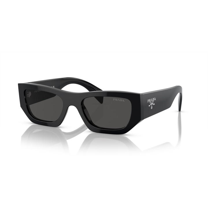 Prada Unisex Black Logo Rectangular Sunglasses