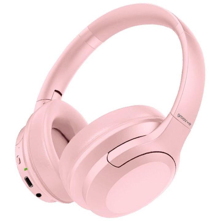 Groov-E Unisex Pink Rhythm Wireless Bluetooth Headphones With Anc -