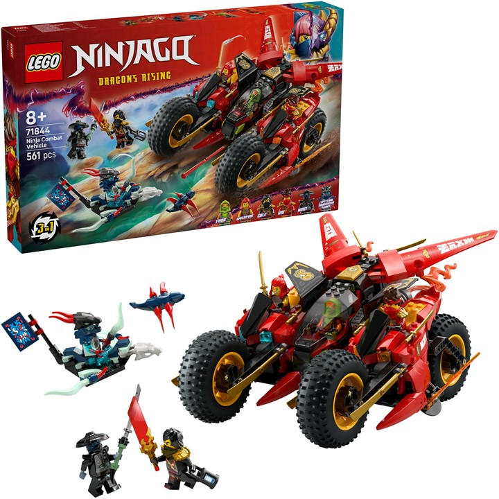 Lego Boys Multi Lego® Ninjago® Ninja Combat Vehicle 3-In-1 Toy Building Set 71844