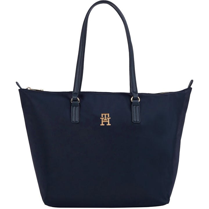Tommy Hilfiger Women's Blue Th Monogram Plaque Tote Bag -