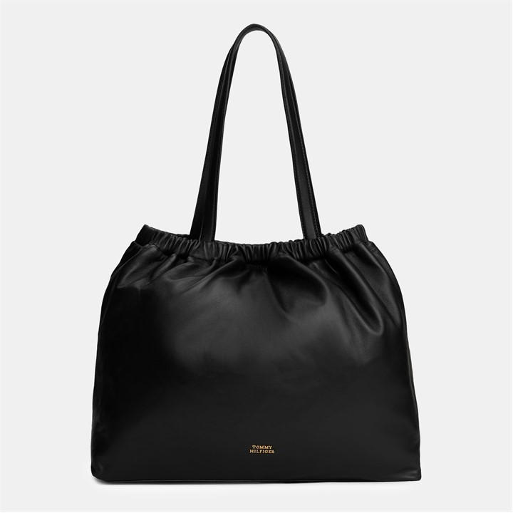 Tommy Hilfiger Women's Black Tommy Leather Tote Ld62