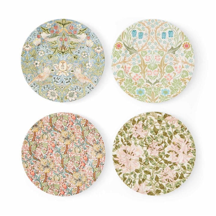 Spode Morris & Co. Set Of 4 Dessert Plates In Multi