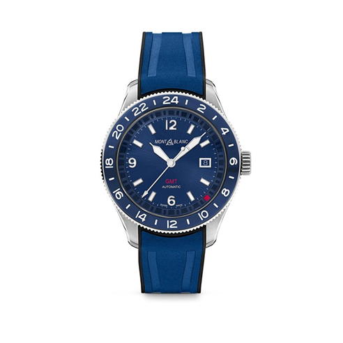 MONTBLANC - Men's GMT Rubber Strap Automatic Analogue Watch