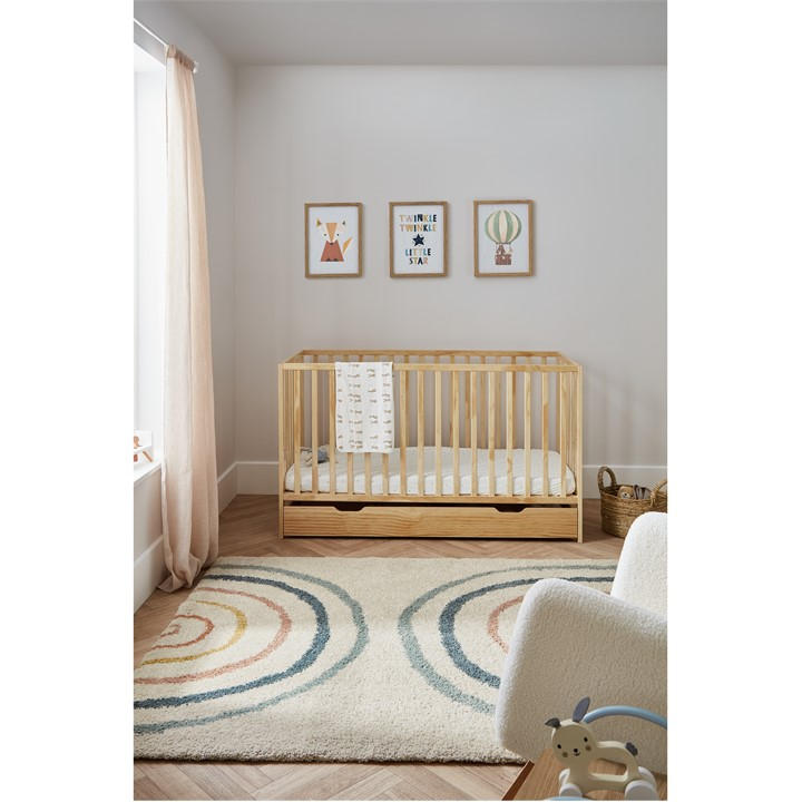 Ickle Bubba Unisex Kids Beige Hartley Classic Cot Under Drawer And All Seasons