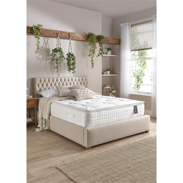 Aspire Unisex White 3000 Pocket Wool Cashmere & Silk Pillowtop Superking