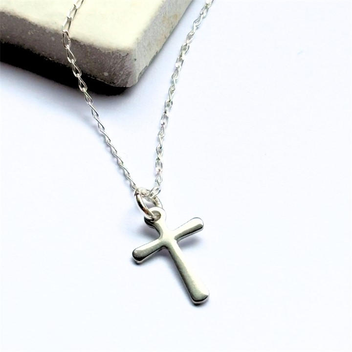 Aye Do Women's Silver Cross Charm Necklace 3858-Nk-Cross Medium