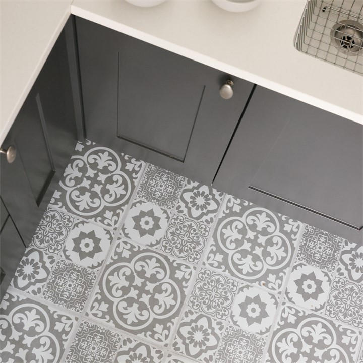 Floor Pops Unisex Grey Self Adhesive Vinyl Floor Tiles Valencia Medium