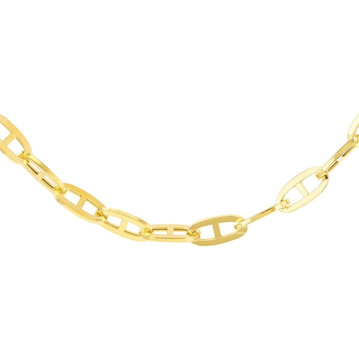 Be You Women's Gold 9Ct Medium Square Rambo Chain
