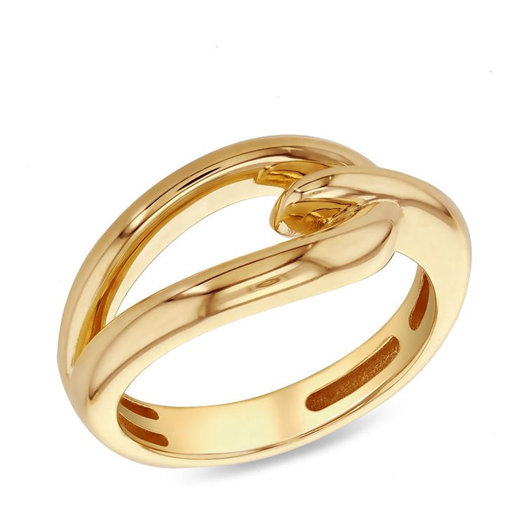 Be You Women's Gold 9Ct Hook Knot Ring Large