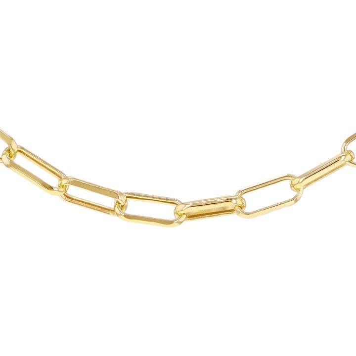 Be You Women's Gold 9Ct Hollow Faceted Paper Chain 20In