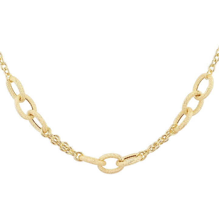 Be You Women's Gold 9Ct 3 Twisted Links And Chain Centre Necklace 20In