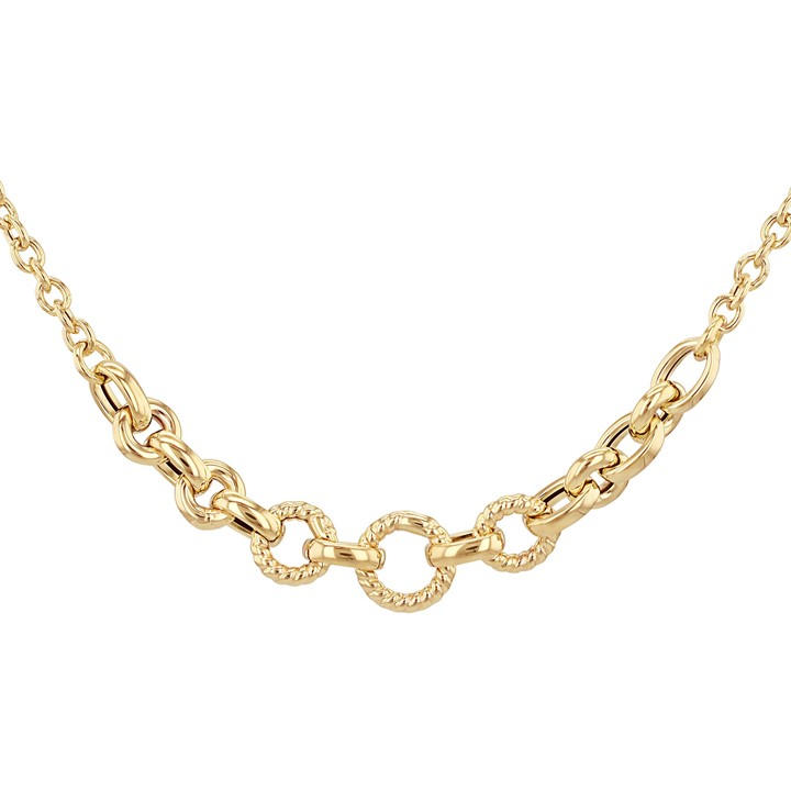Be You Women's Gold 9Ct Twisted And Polished Ring Centre Necklace 20In