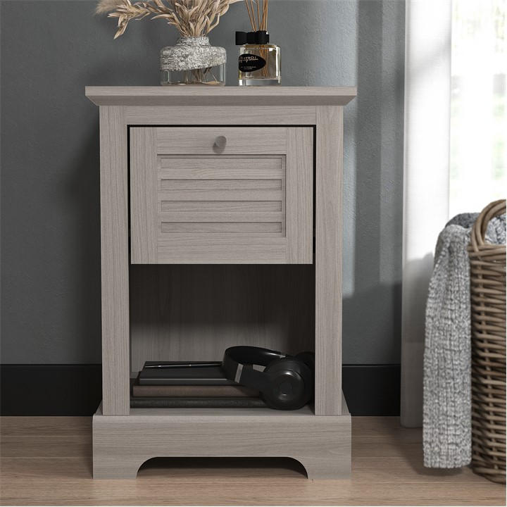 Gfw Unisex Warm Grey Oak Salcombe 1 Drawer Lamp Table