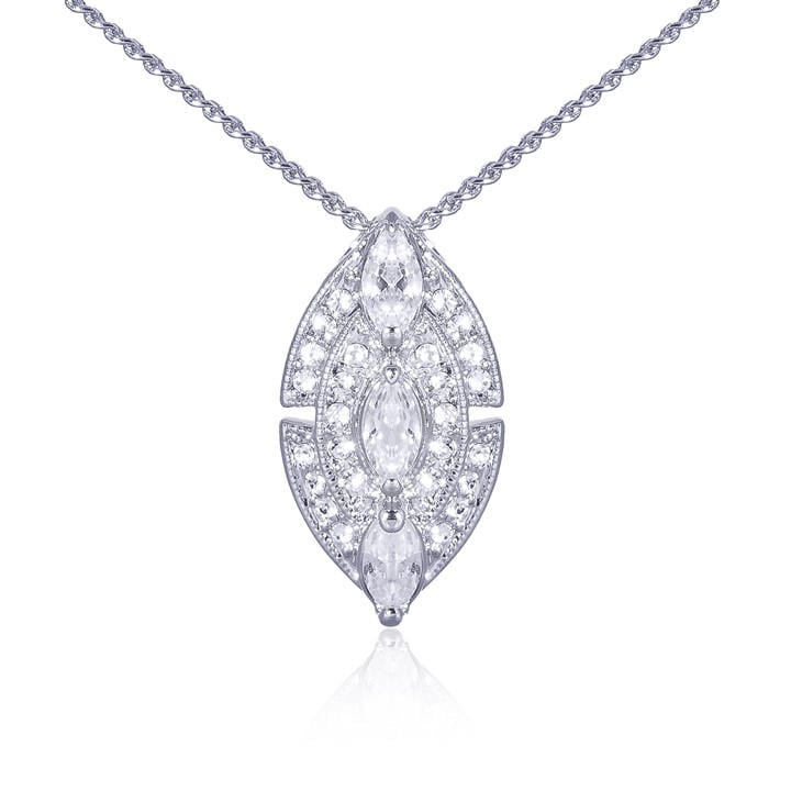 Espree Unisex Silver Elite Fashion Crystal Pendant