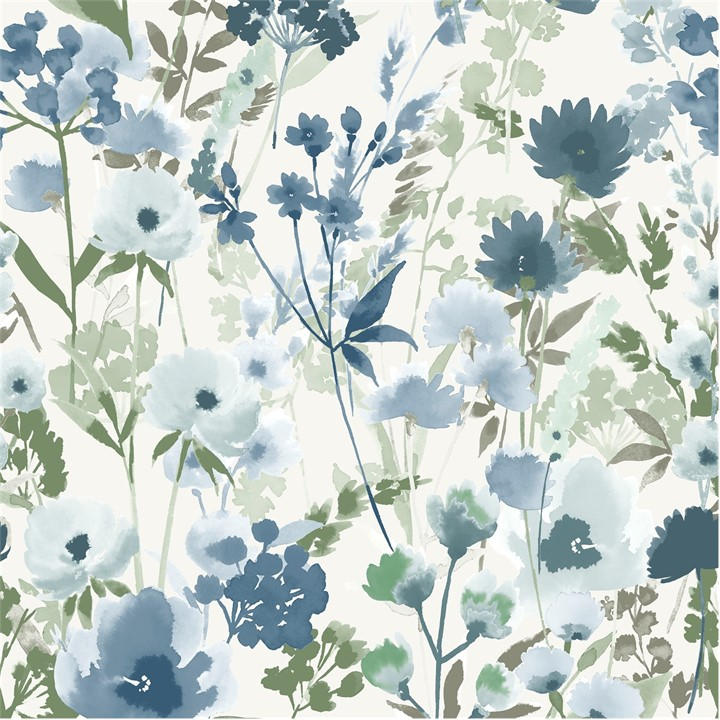 Catherine Lansfield Unisex Blue Countryside Floral Wallpaper