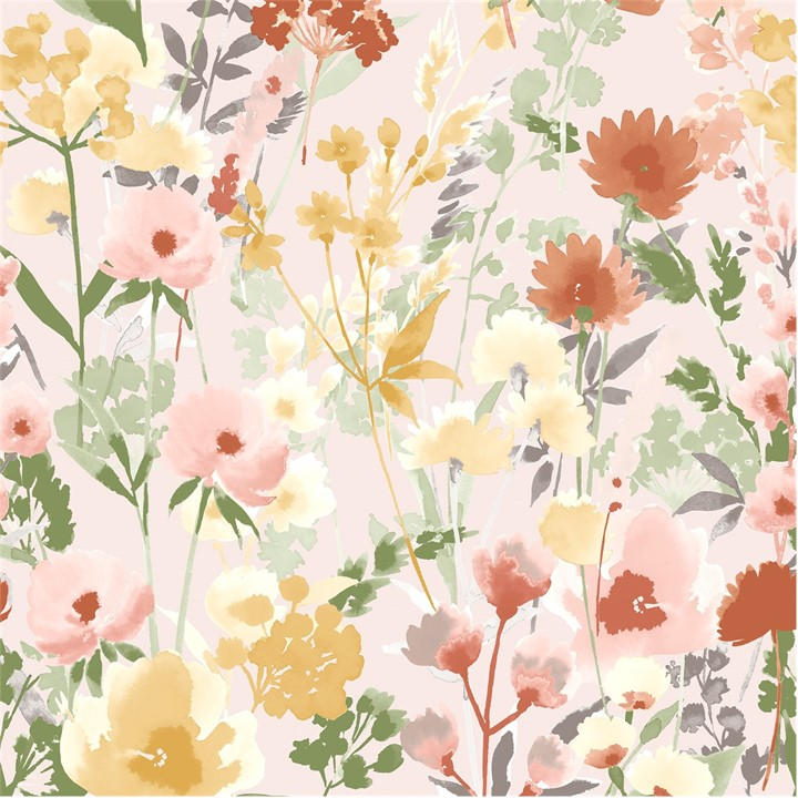 Catherine Lansfield Unisex Pink Countryside Floral Wallpaper