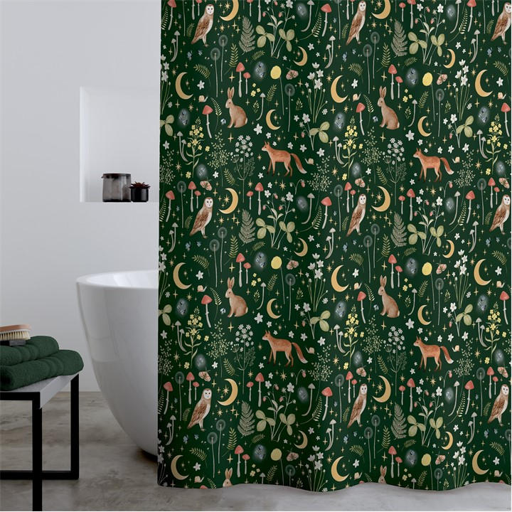 Catherine Lansfield Enchanted Twilight Animals Shower Cu In Green