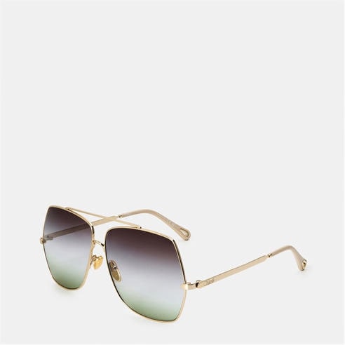 CHLOE - Women's Sculptural Metal Oversized Sunglasses