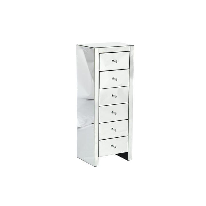 Homelife Tallboy 6 Drawer Chest of Drawers Silver FRASERS