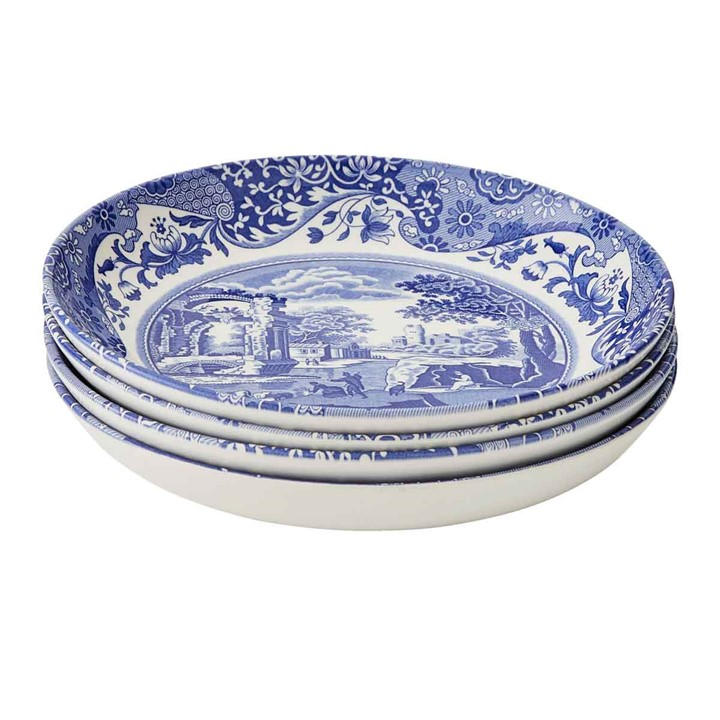 Spode Unisex Blue Italian Set Of 4 Pasta Bowls