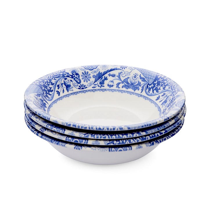 Spode Unisex Blue Brocato Set Of 4 Cereal Bowls