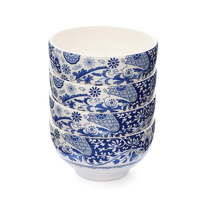 Spode Unisex Blue Brocato Set Of 4 Bowls 11Cm