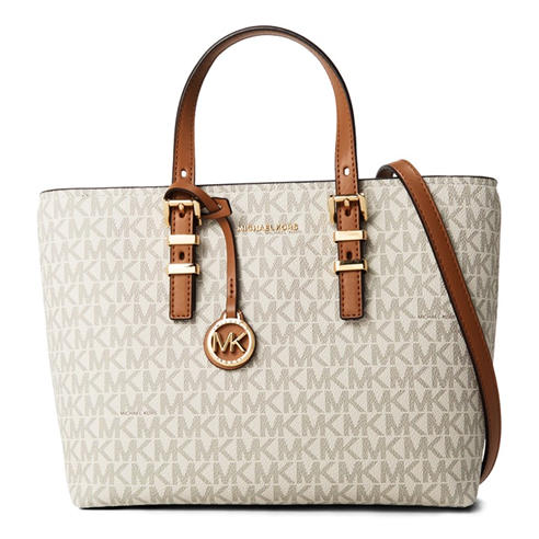 MICHAEL Michael Kors - Women's Quinn Small East-West Logo Faux Leather Tote Bag