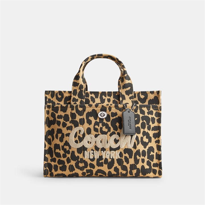 Coach Leopard Cargo 26 Tote Bag In Beige