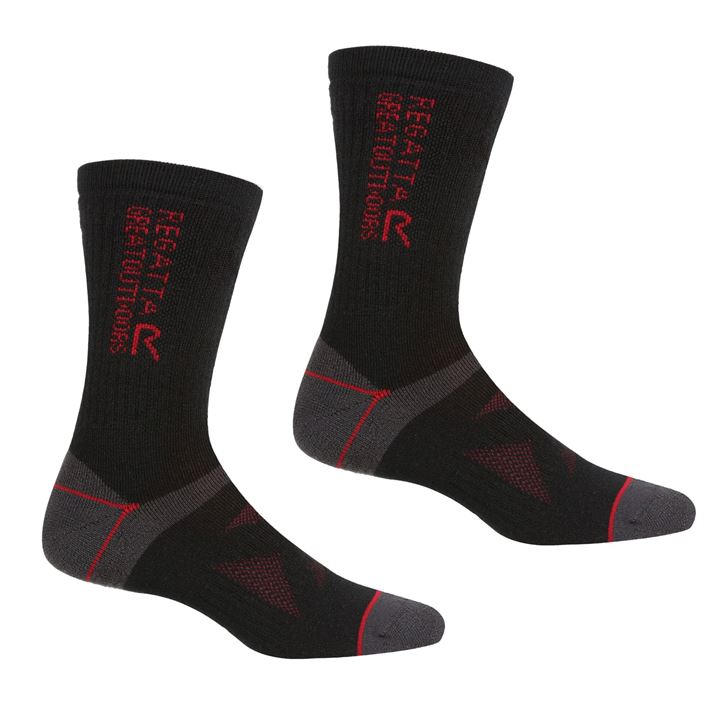 Regatta Unisex Black 2Pairwool Walking Socks Size 9 - 12 Months