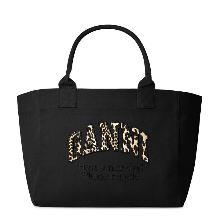 Leopard - GANNI - Women's XXL Logo Tote Bag