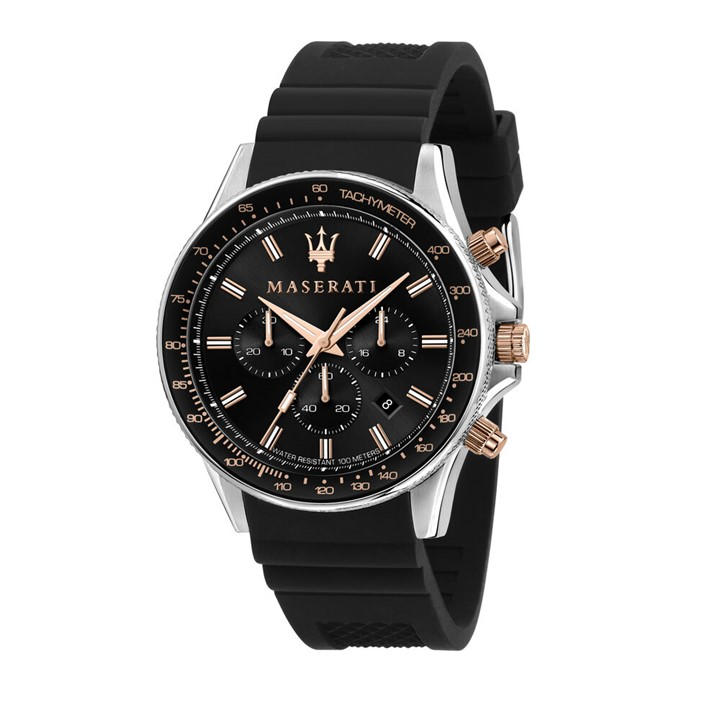 Maserati Men's Black Sfida Watch