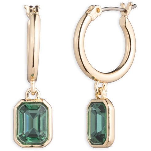 LAUREN BY RALPH LAUREN - Lauren Ralph Lauren Gold & Green Huggie Hoop Earrings