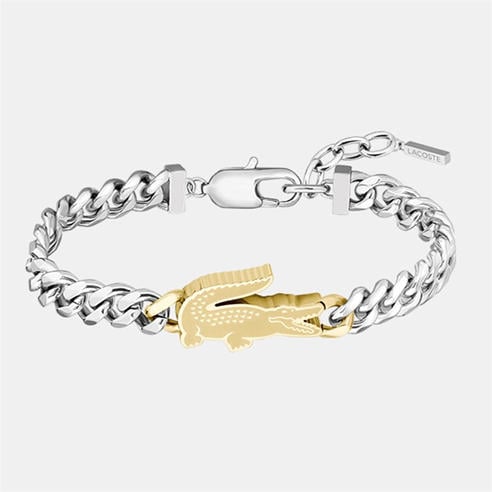 Lacoste - Lacoste Mens Arthor Crocodile Curb Chain Bracelet