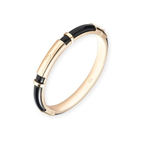 LAUREN BY RALPH LAUREN - Lauren Ralph Lauren Gold & Black Logo Hinge Bangle