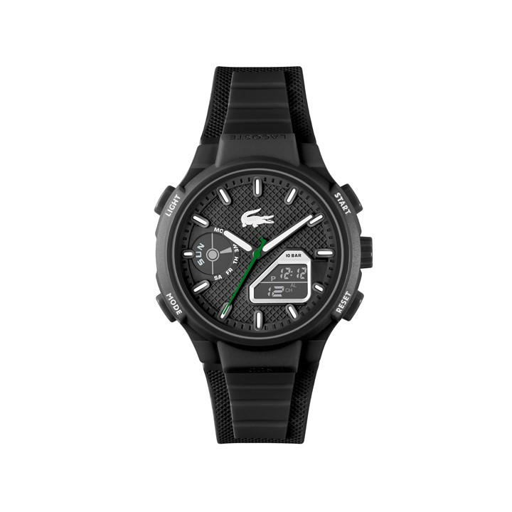Lacoste Men's Black Watches Lc33 Silicone Strap Watch