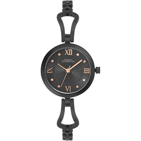 French Connection - connection Veritas Black Round Dial Womens Analogue Watch