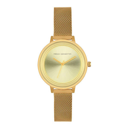 French Connection - Connection Stainless Steel Analog Gold Dial Womens Watch
