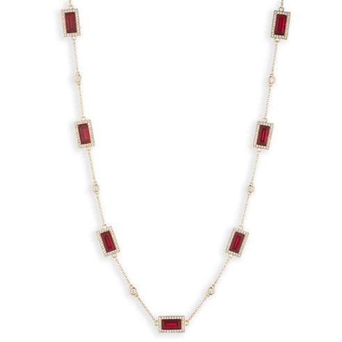 Lauren by Ralph Lauren - Lauren Ralph Lauren Gold Tone & Siam Red Station Collar Necklace