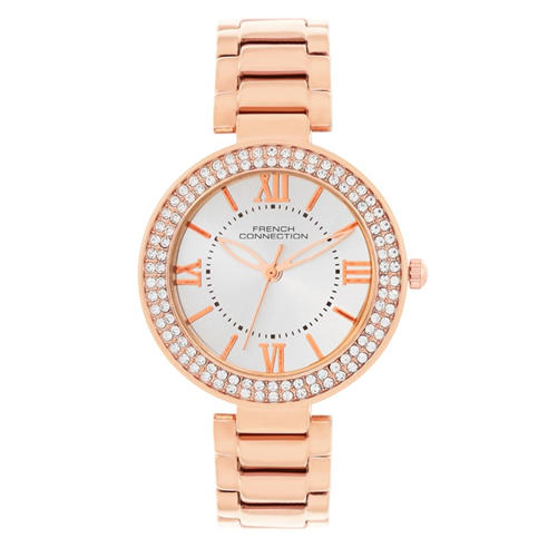 French Connection - French Connection Silver Case Round Shape Silver Strap Quartz Watch