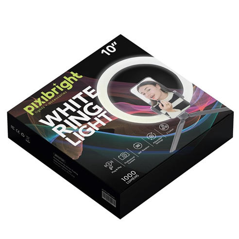 Pixibright - White Ring Light Selfie Sticks