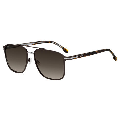 Boss - Men's Metal Full-Rim Gradient Lenses Aviator Sunglasses