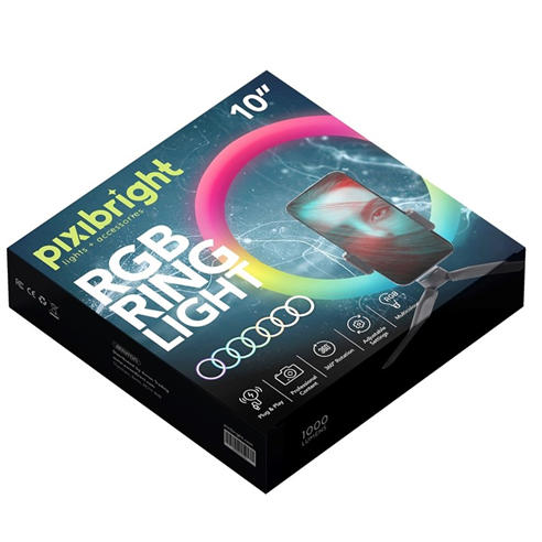 Pixibright - RGB Ring Light Selfie Sticks
