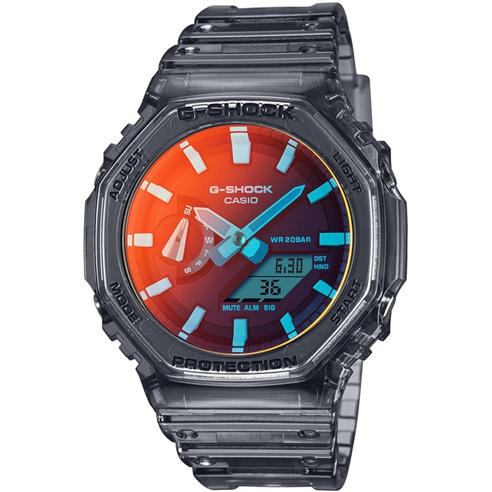 G SHOCK - GA-2100 Beach Time Lapse Grey Octagon Quartz 200M Water Resistant Digital Watch
