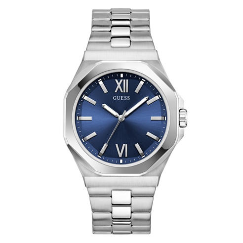 Guess - Men's Octagonal Stainless Steel Analogue Quartz Watch
