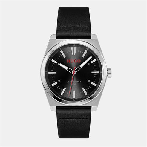 Hugo - Gents HUGO #ARK Black Leather Strap Watch