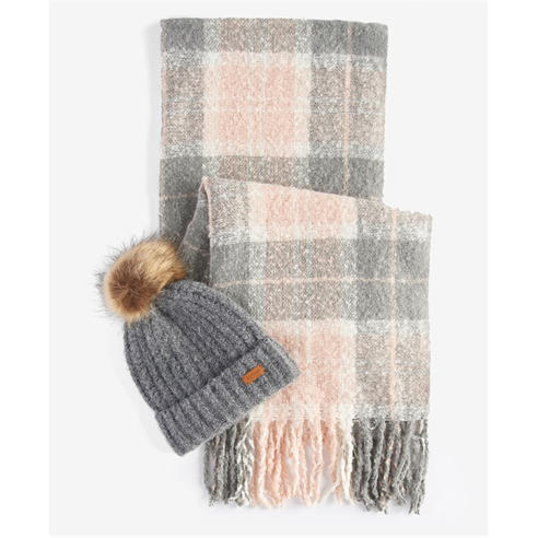Barbour - Saltburn Beanie & Tartan Scarf Gift Set